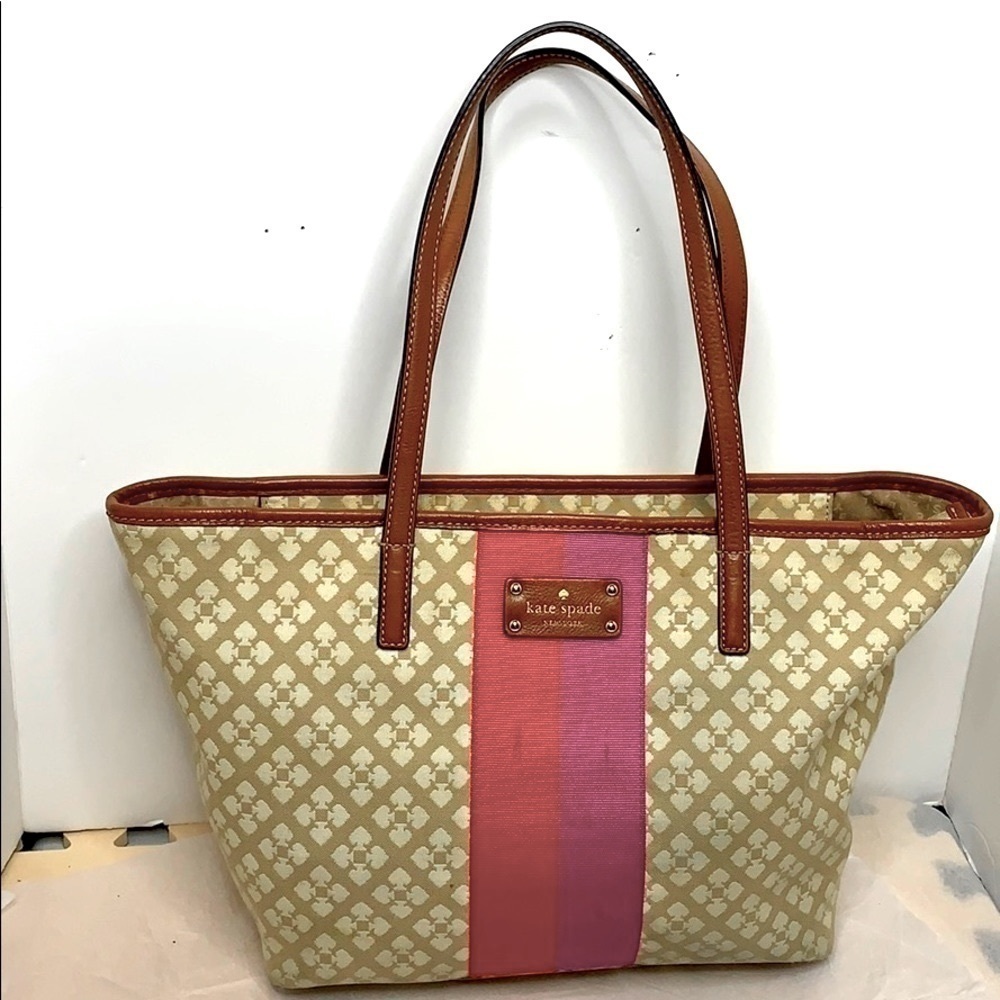 Kate Spade Flower Jacquard Everything Stripe Tote